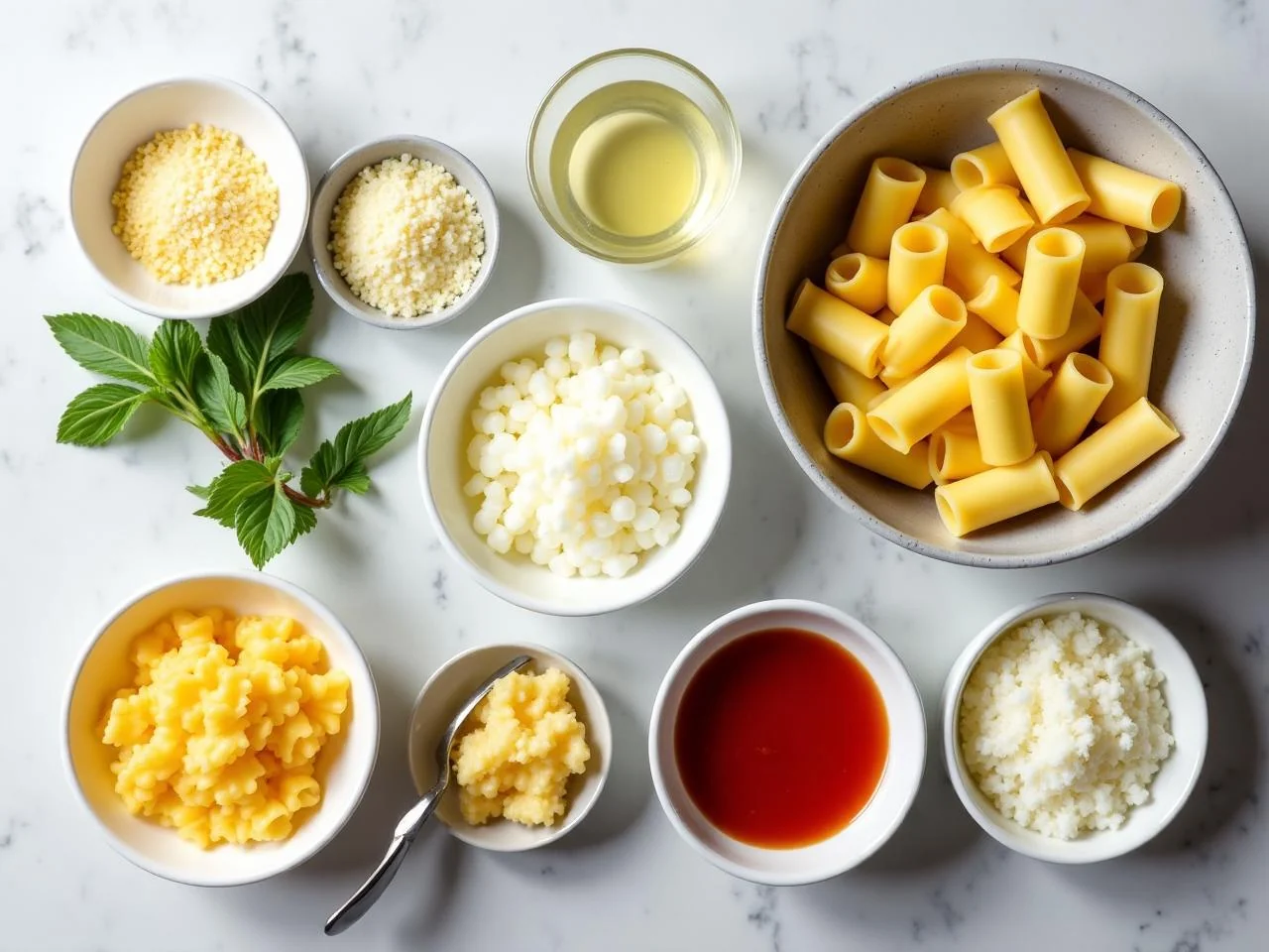 Ingredients for Cheese-Stuffed Manicotti