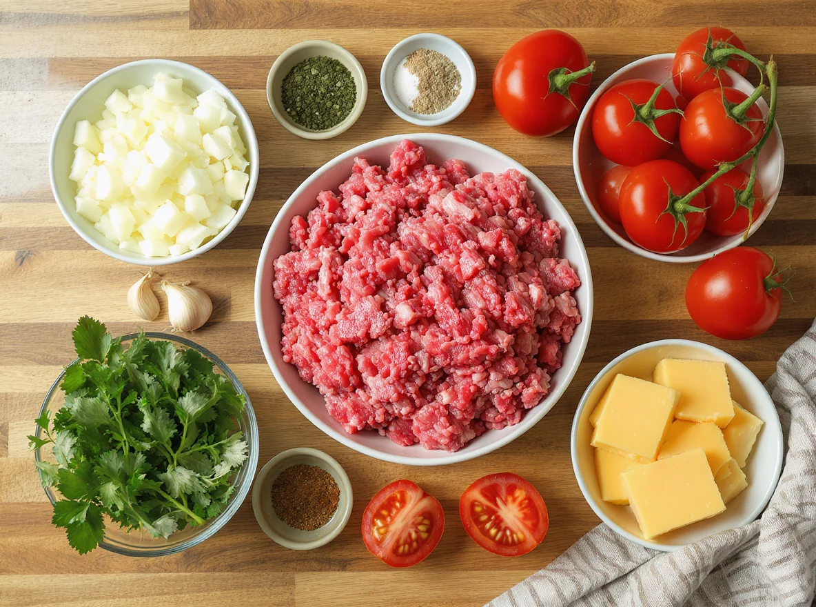 Ingredients for Cheeseburger Casserole