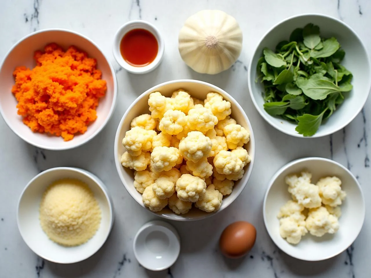 Ingredients for Cheesy Baked Cauliflower