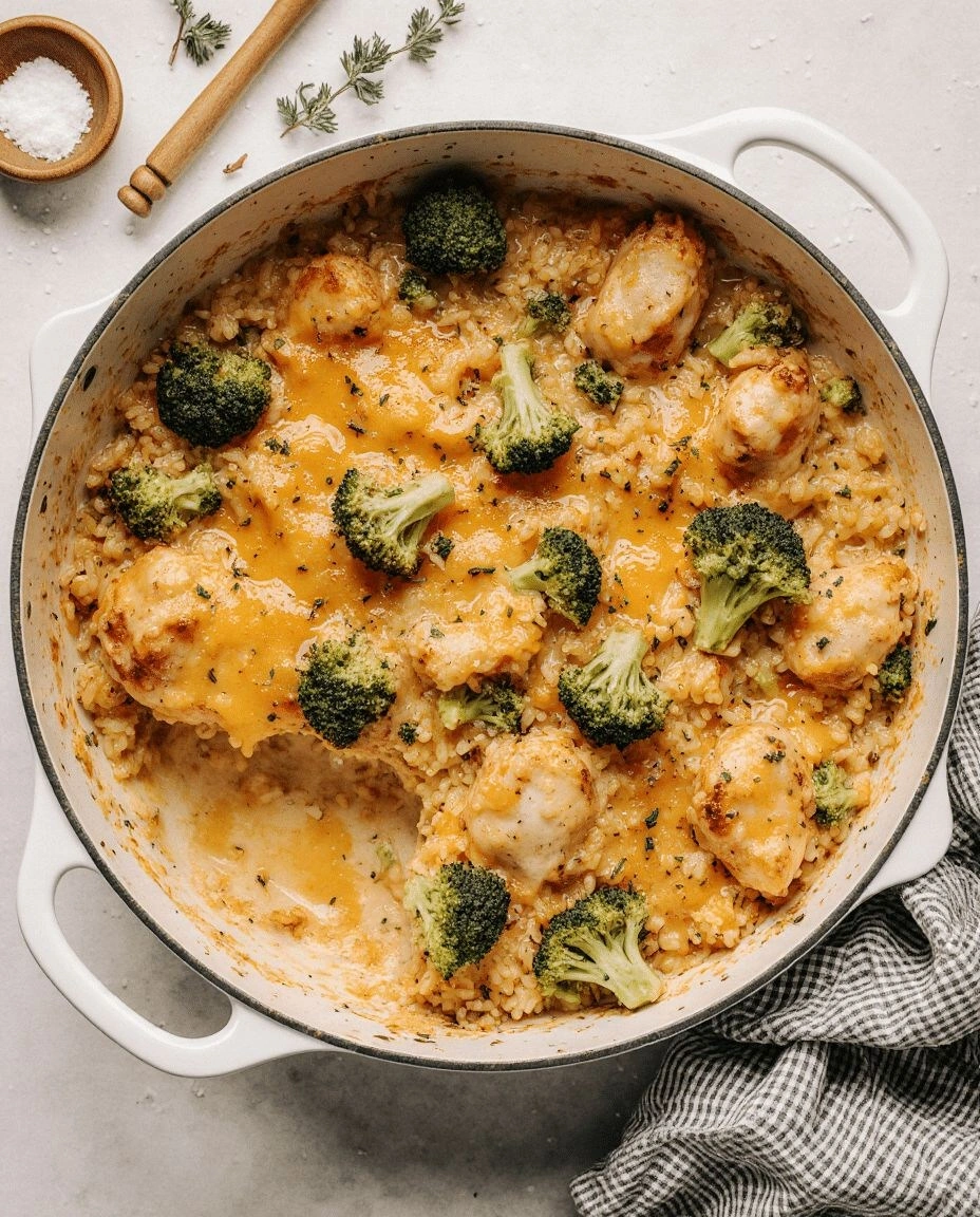 Cheesy Broccoli Chicken and Ri
