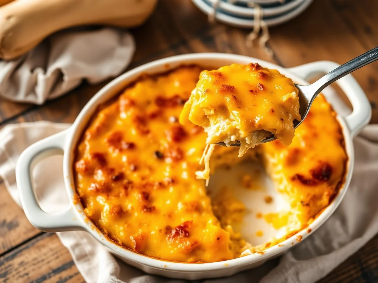 Cheesy Butternut Squash Casserole