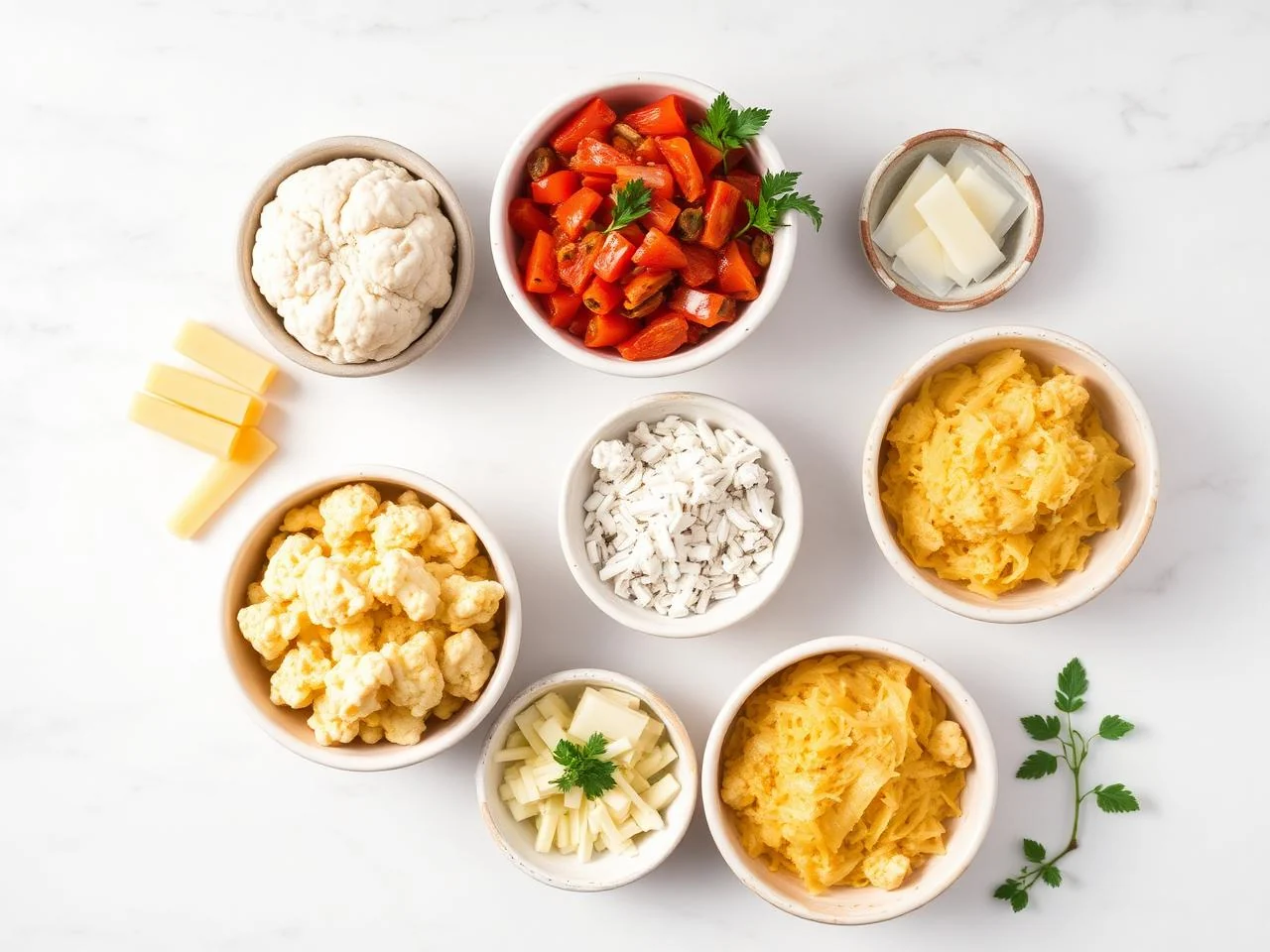 Ingredients for Cheesy Cauliflower Casserole