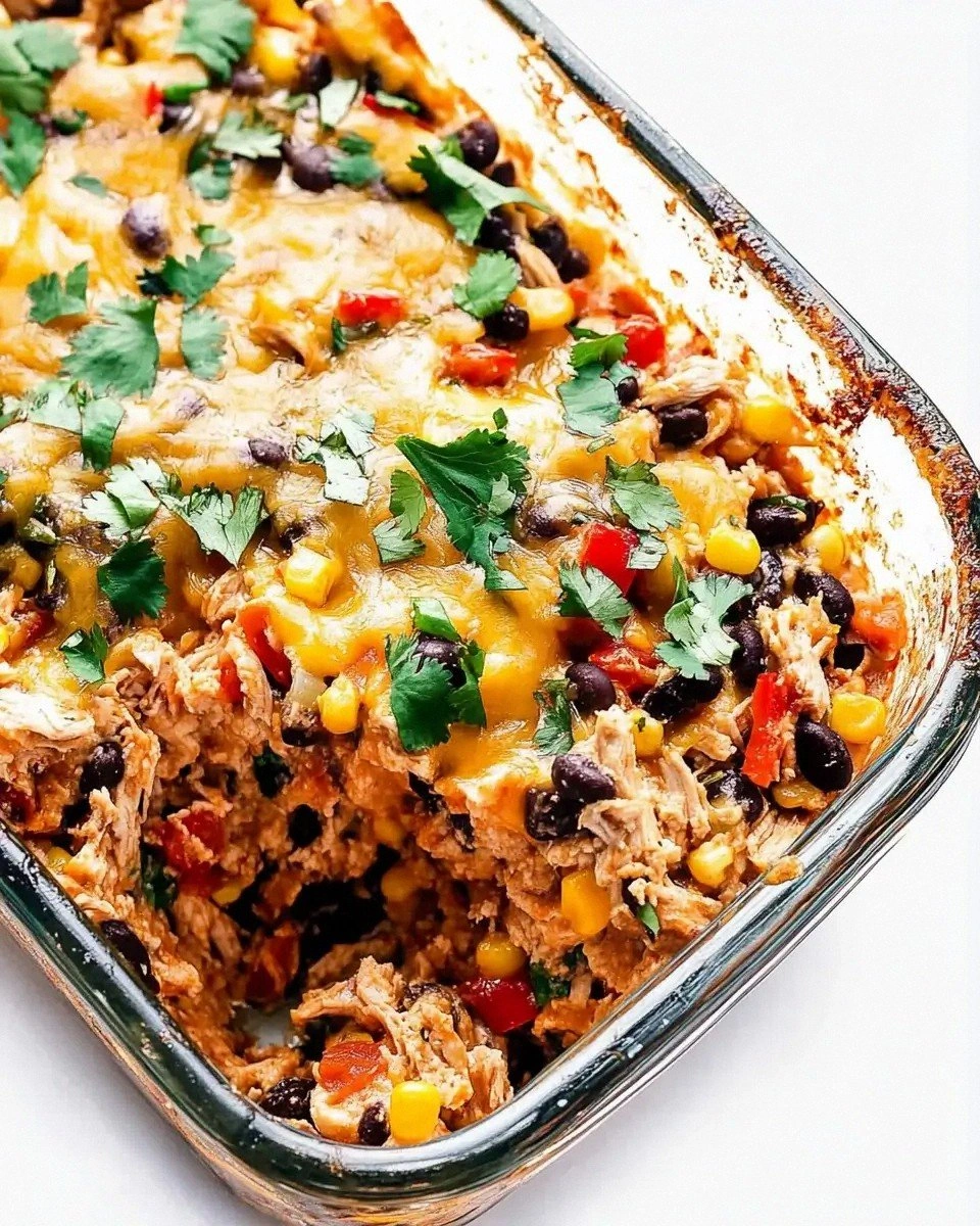 Cheesy Chicken Burrito Casserole is a family favorite!