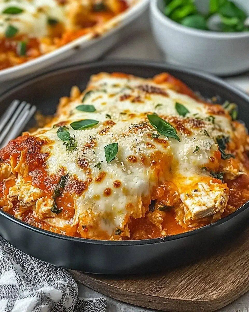 Cheesy Chicken Parmesan Casserole is a family favorite!