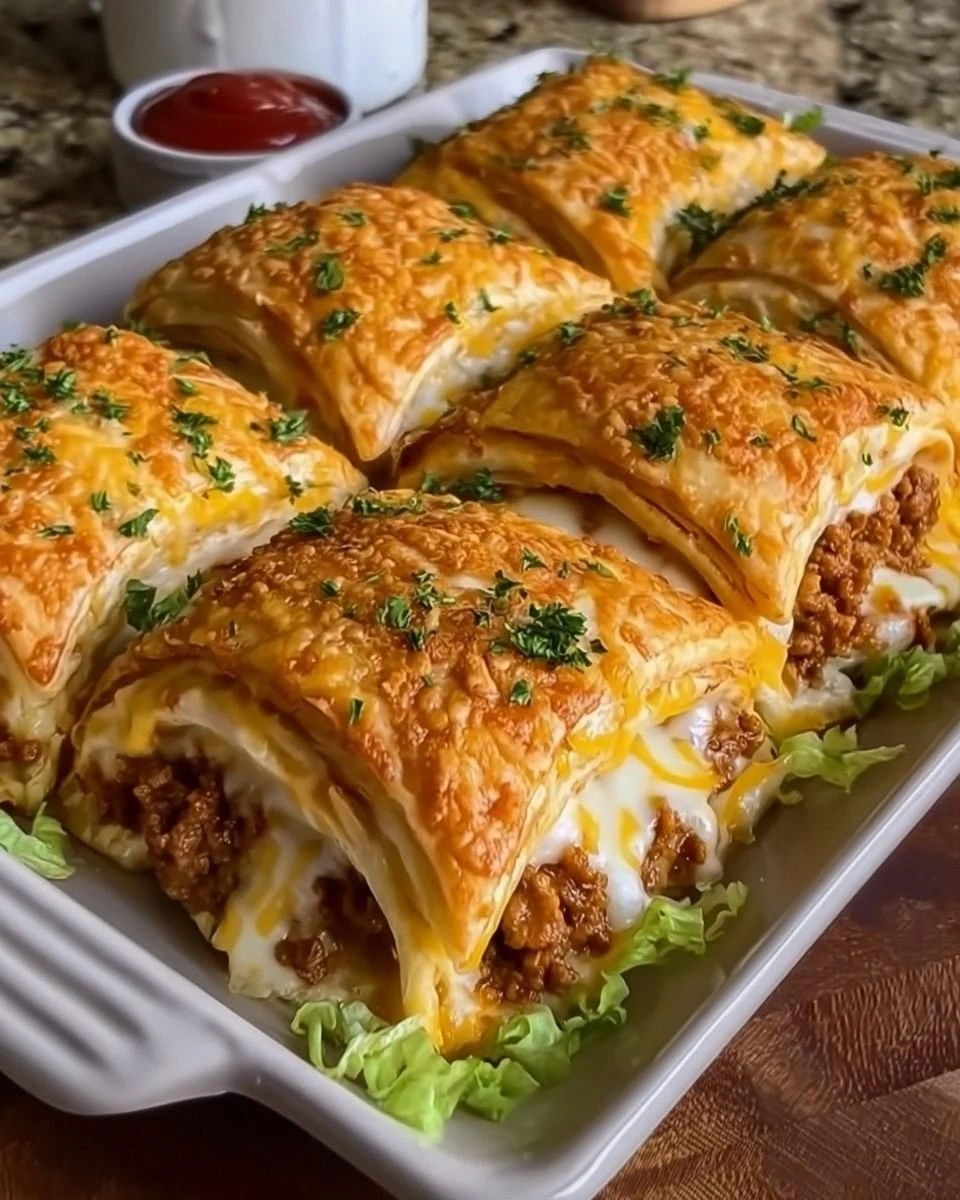 Cheesy Crescent Roll Cheeseburger