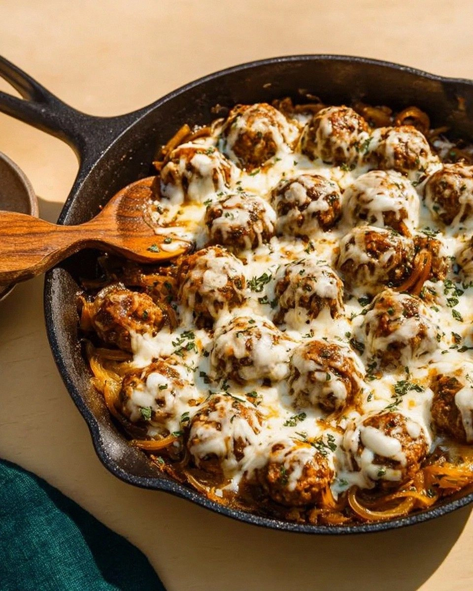 Cheesy French Onion Meatballs