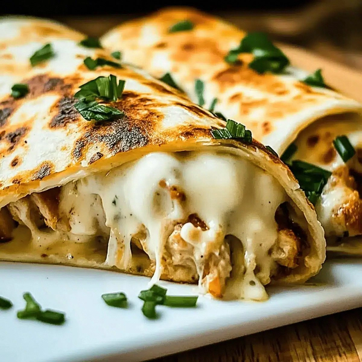 Cheesy Garlic Chicken Wraps: F