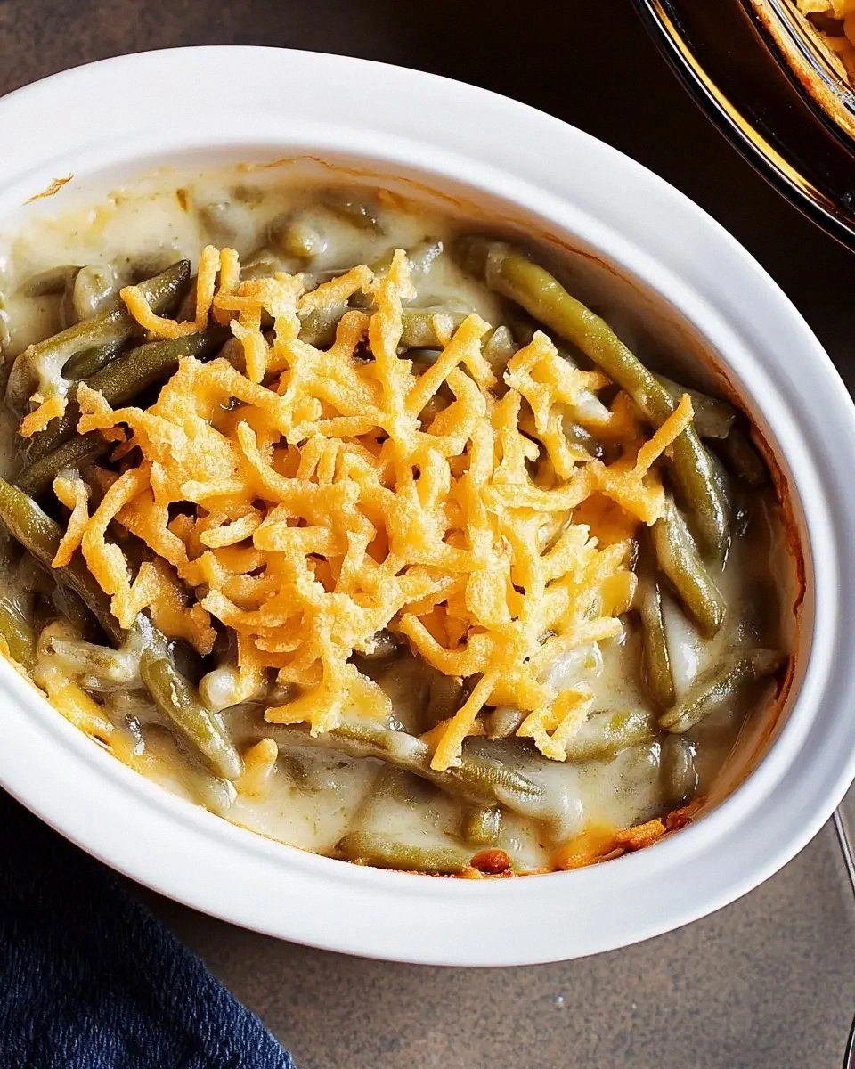 Cheesy Green Bean Casserole Recipe is a must-try!
