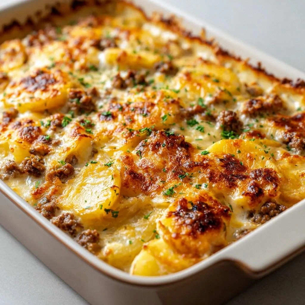 Cheesy Hamburger Potato Casser