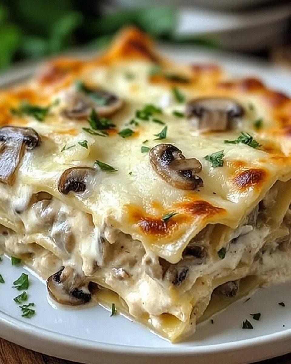 Cheesy Mushroom Chicken Alfredo Lasagna: A Creamy Twist on Classic Comfort Food