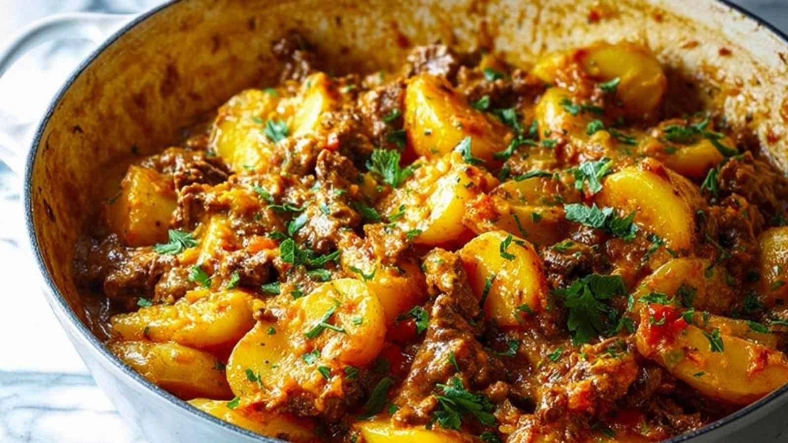Cheesy One Pot Beef and Potato
