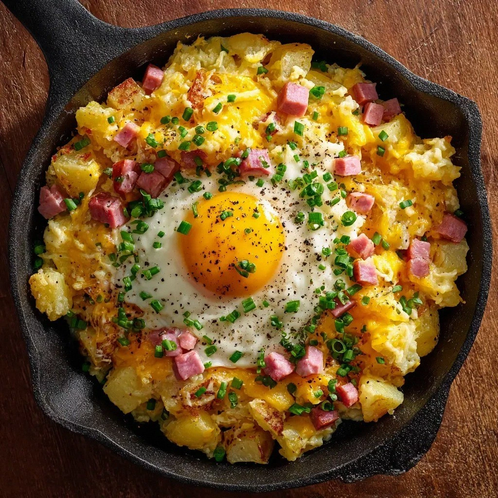 Cheesy Potato Egg Scramble: Th