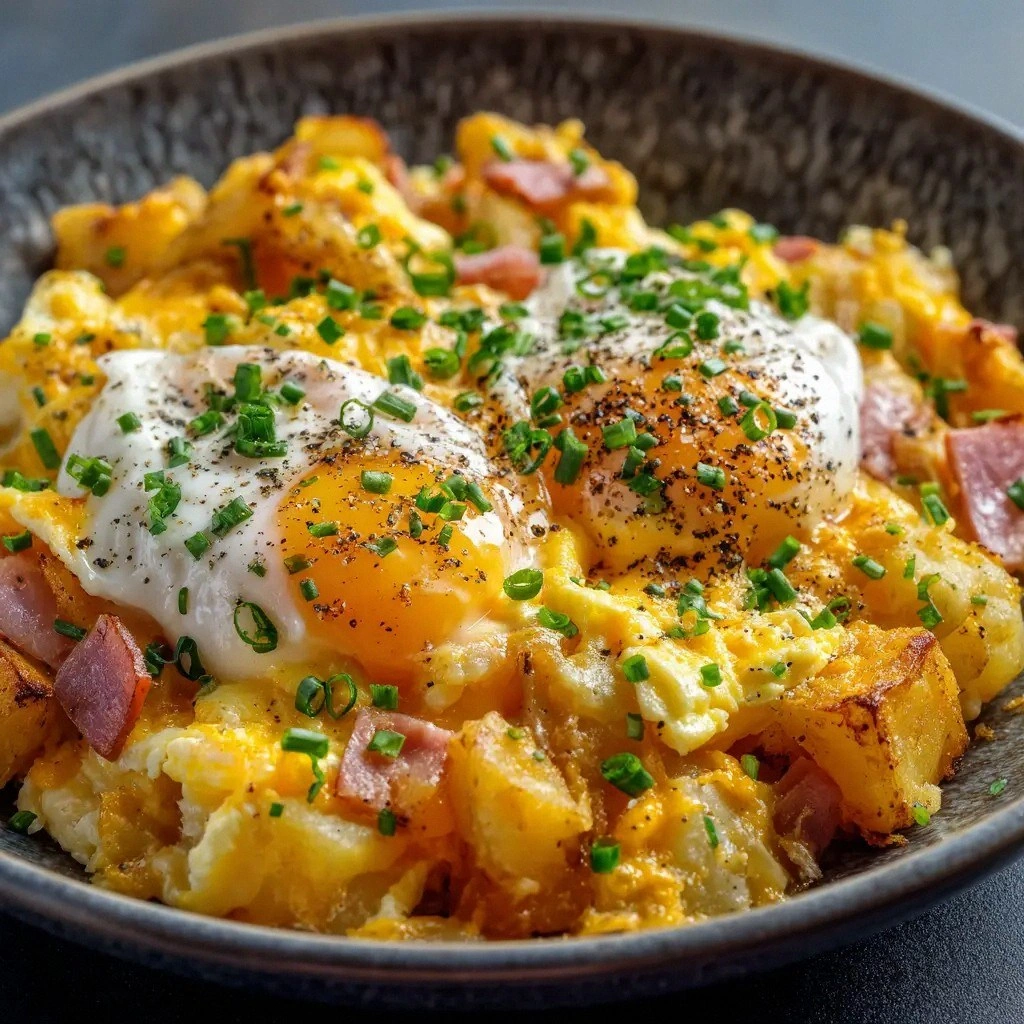 Cheesy Potato Egg Scramble (Th