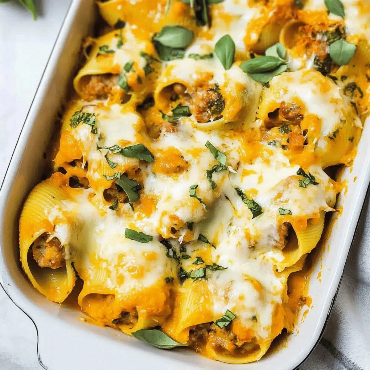 Cheesy Pumpkin and Spicy Sausage Stuffed Shells for Cozy Nights