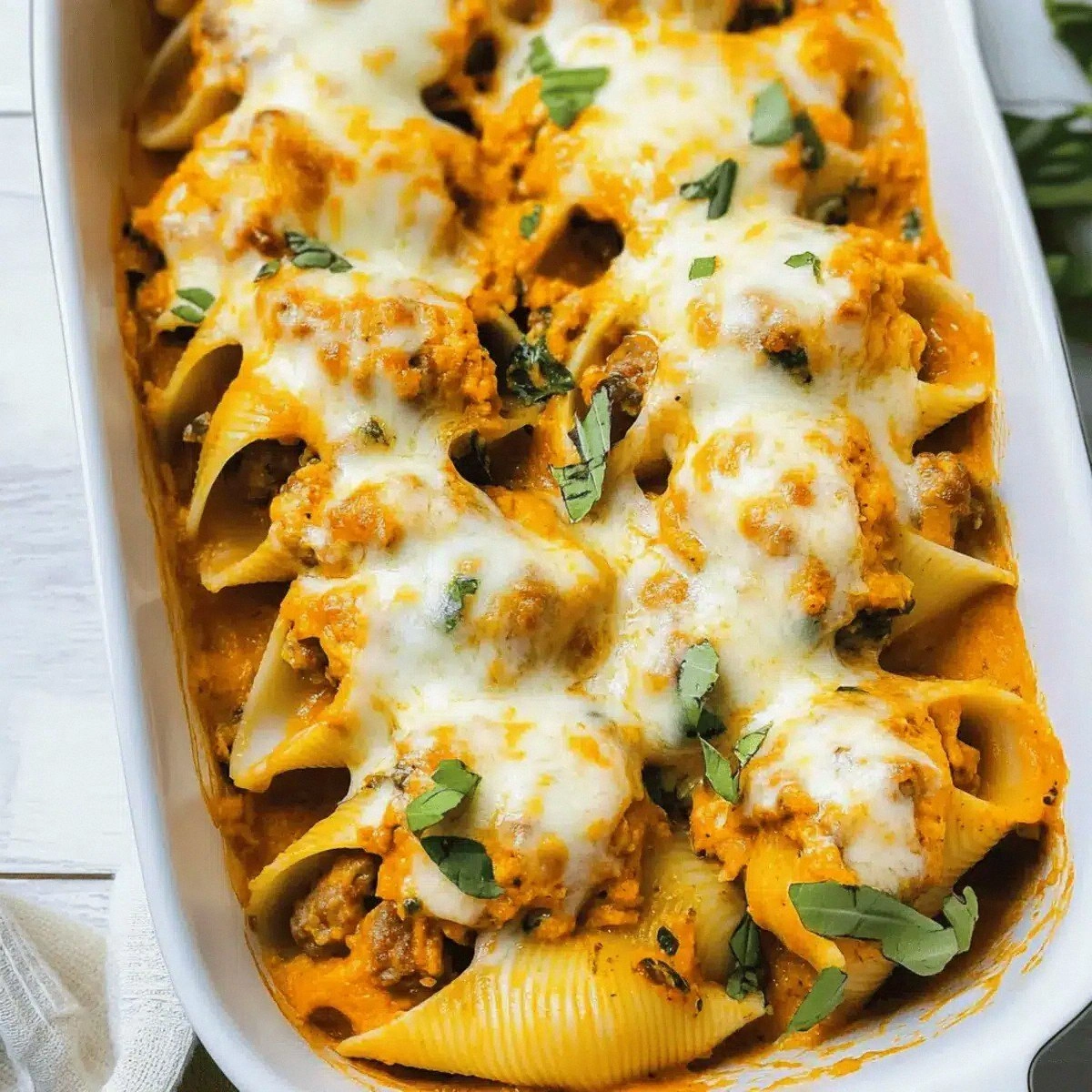 Cheesy Pumpkin and Spicy Sausage Stuffed Shells for Cozy Nights