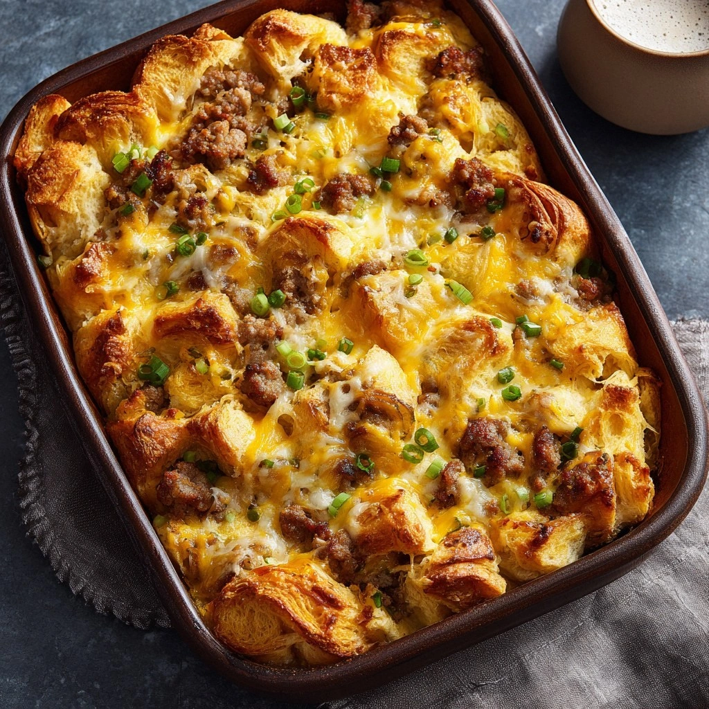 Cheesy Sausage-and-Croissant C