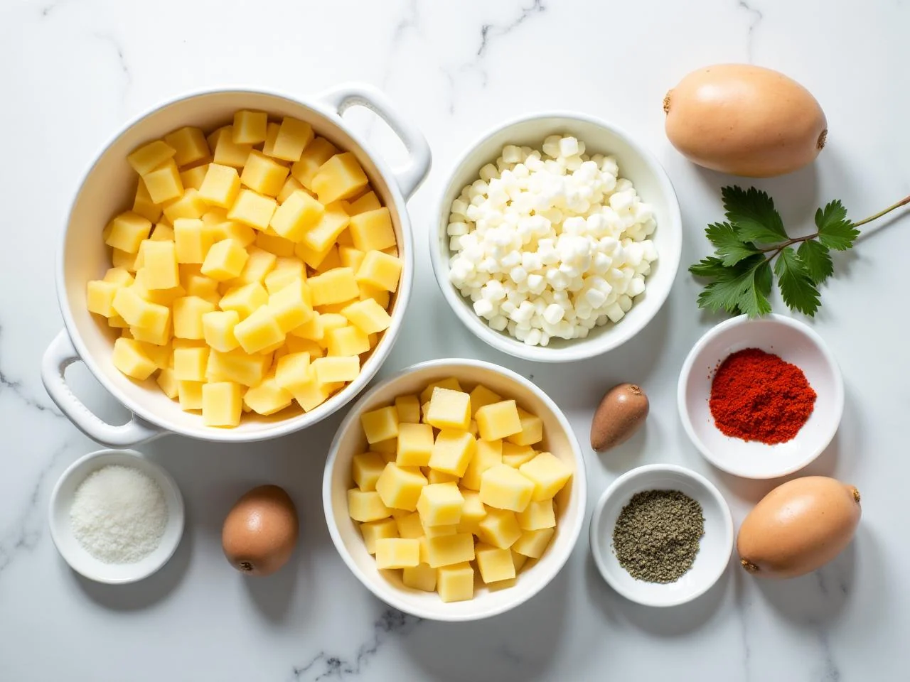 Ingredients for Cheesy Scalloped Potatoes
