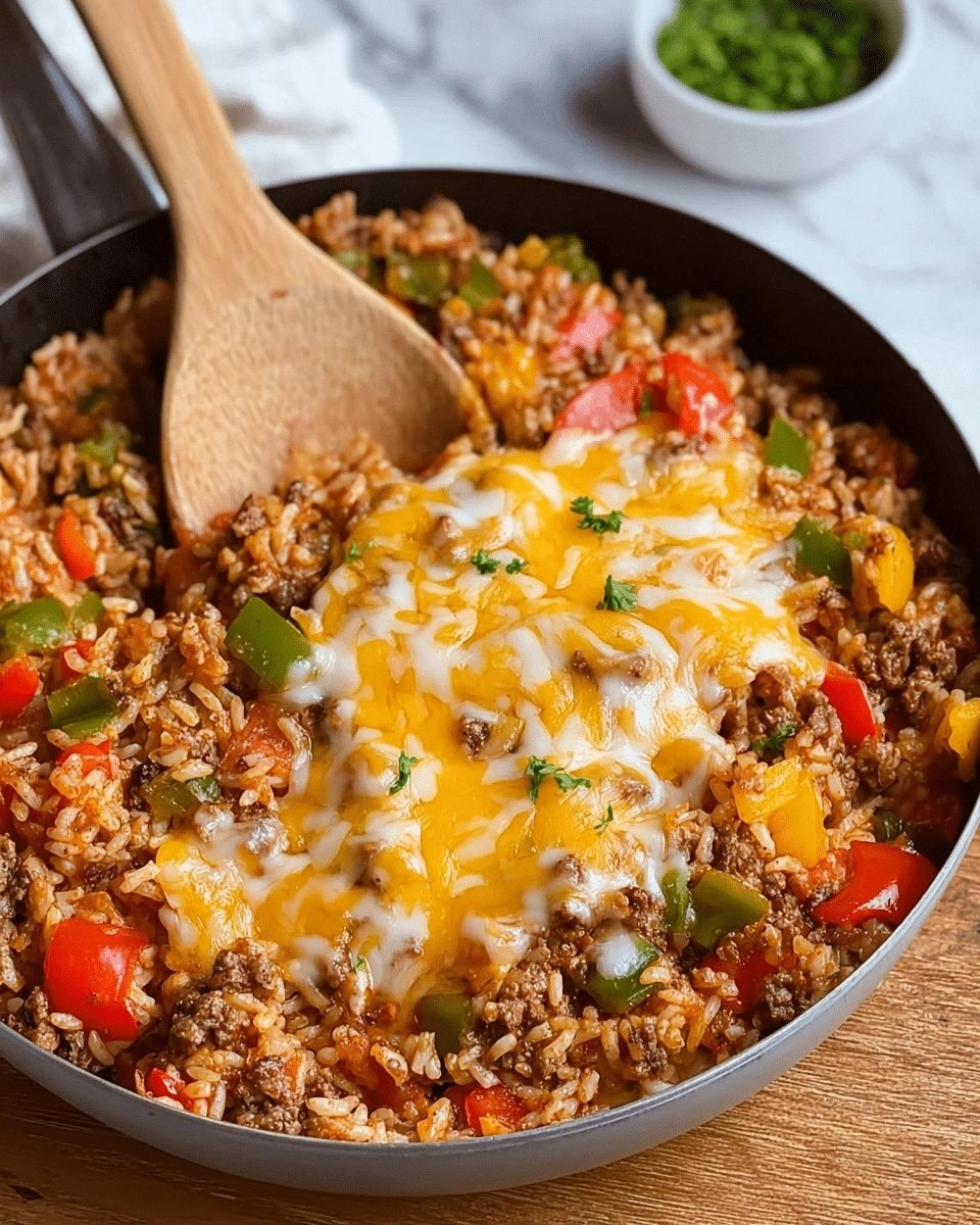 Cheesy Unstuffed Pepper Skille