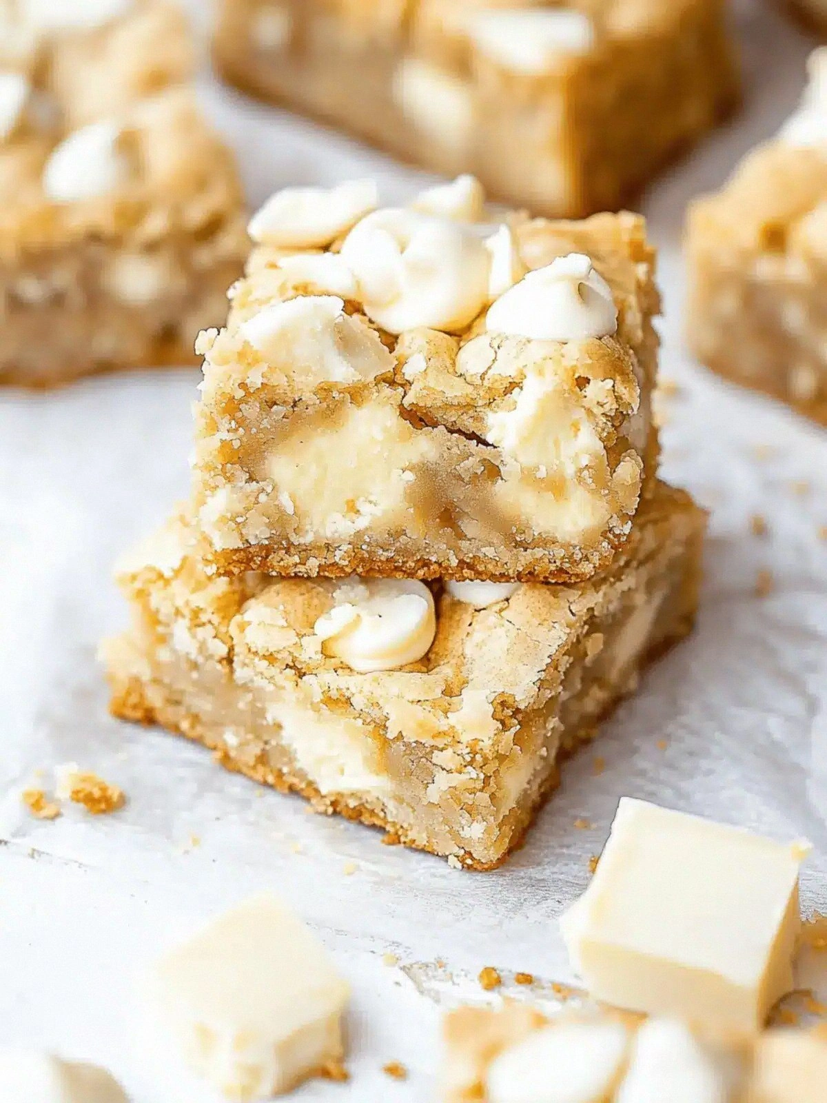 Chewy White Chocolate Blondies