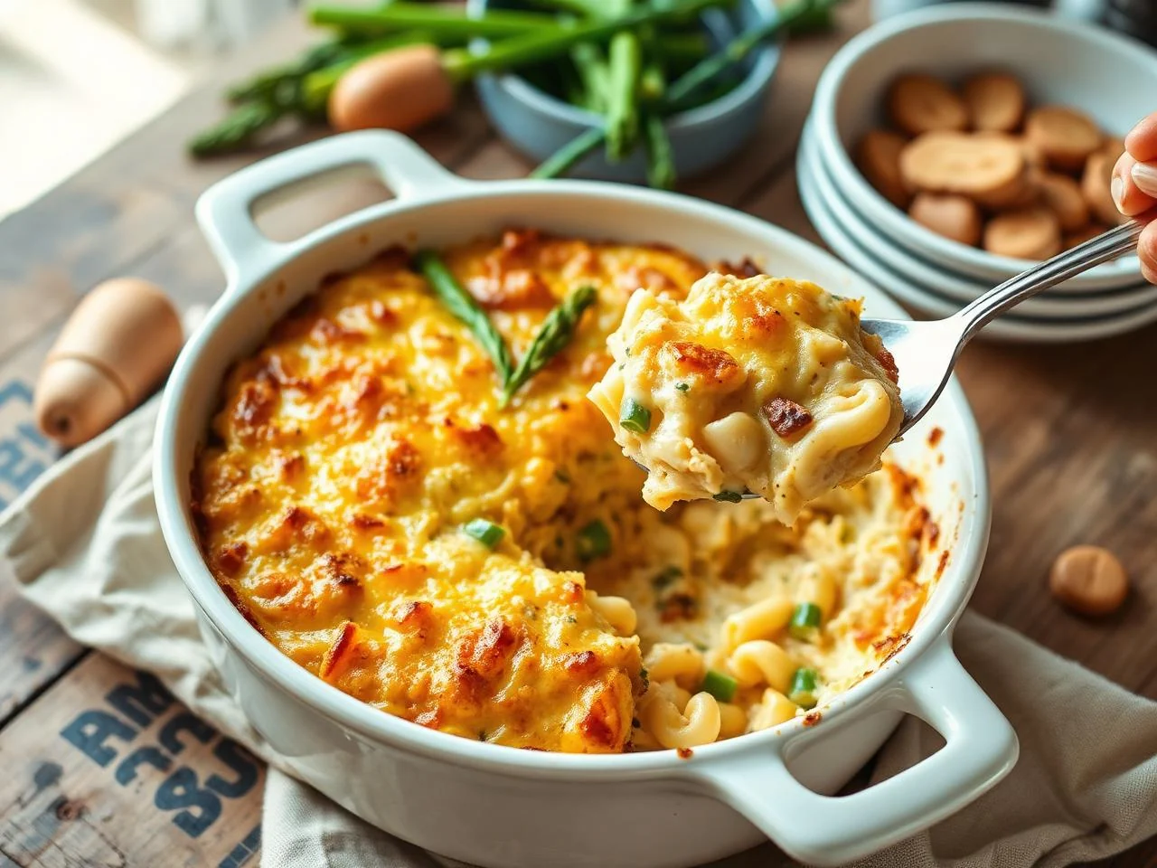 Chicken And Asparagus Pasta Bake