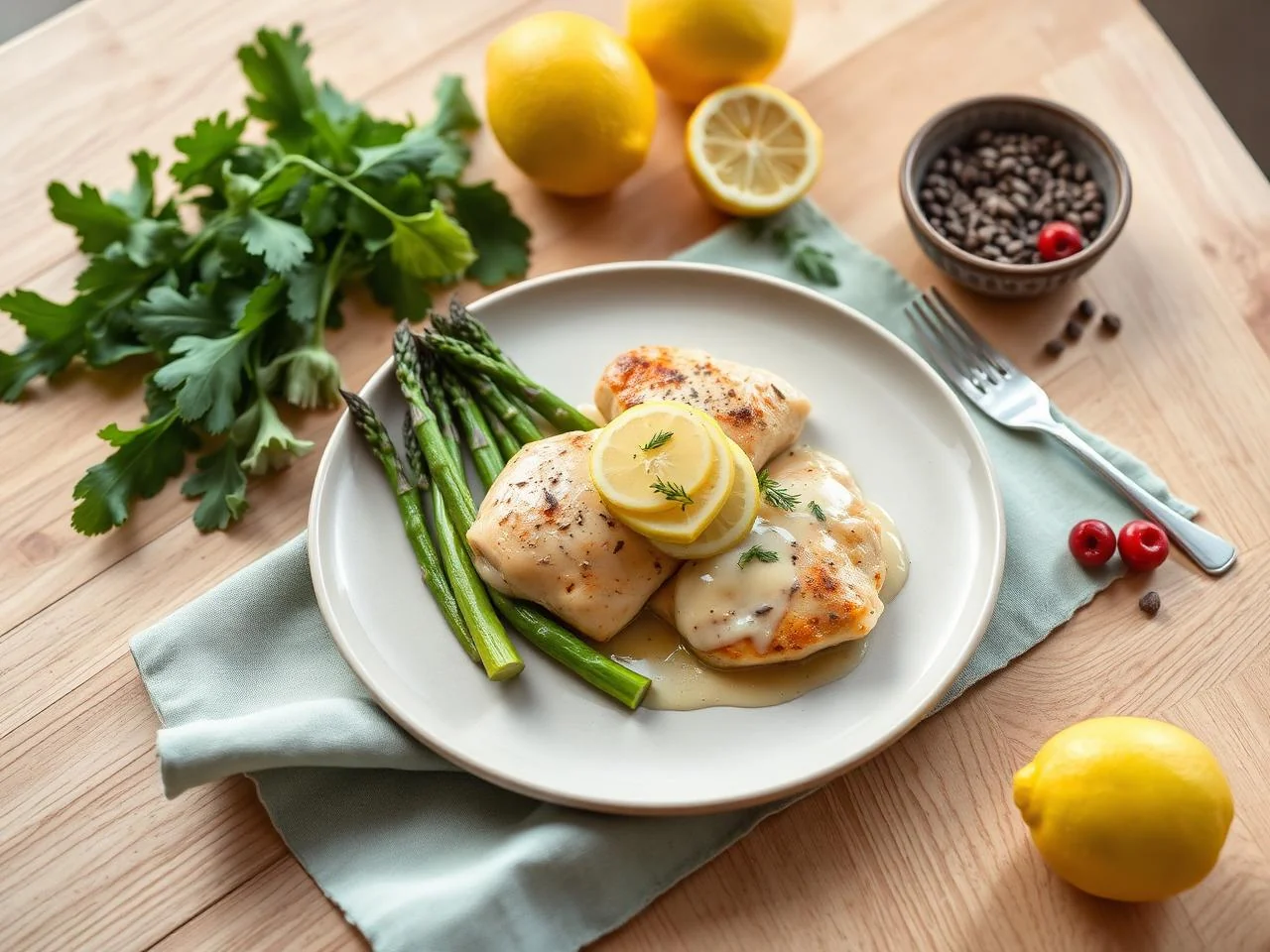 Chicken And Asparagus With Lemon Sauce