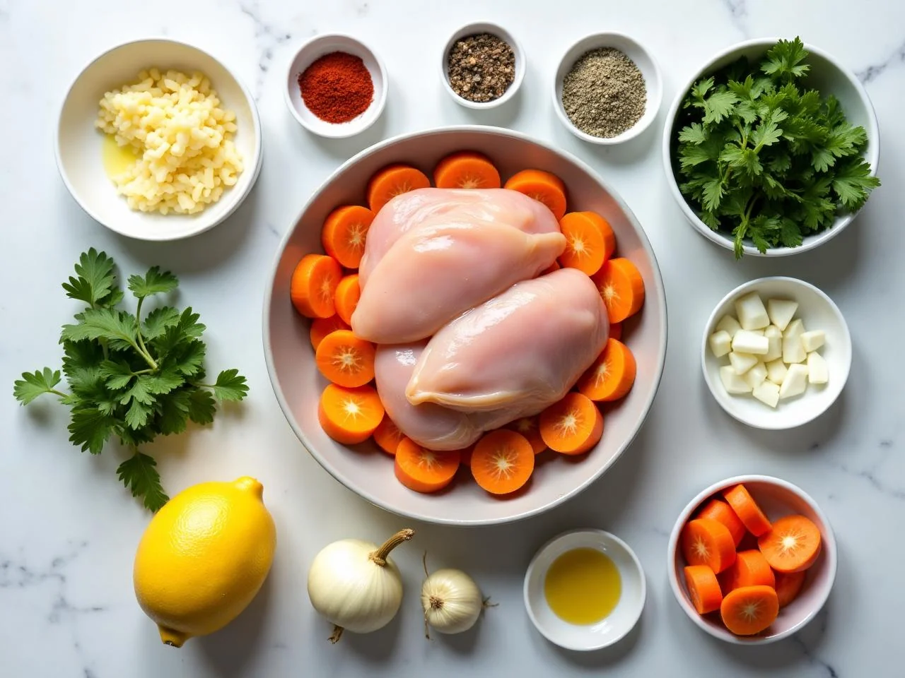 Ingredients for Chicken And Carrot Skillet