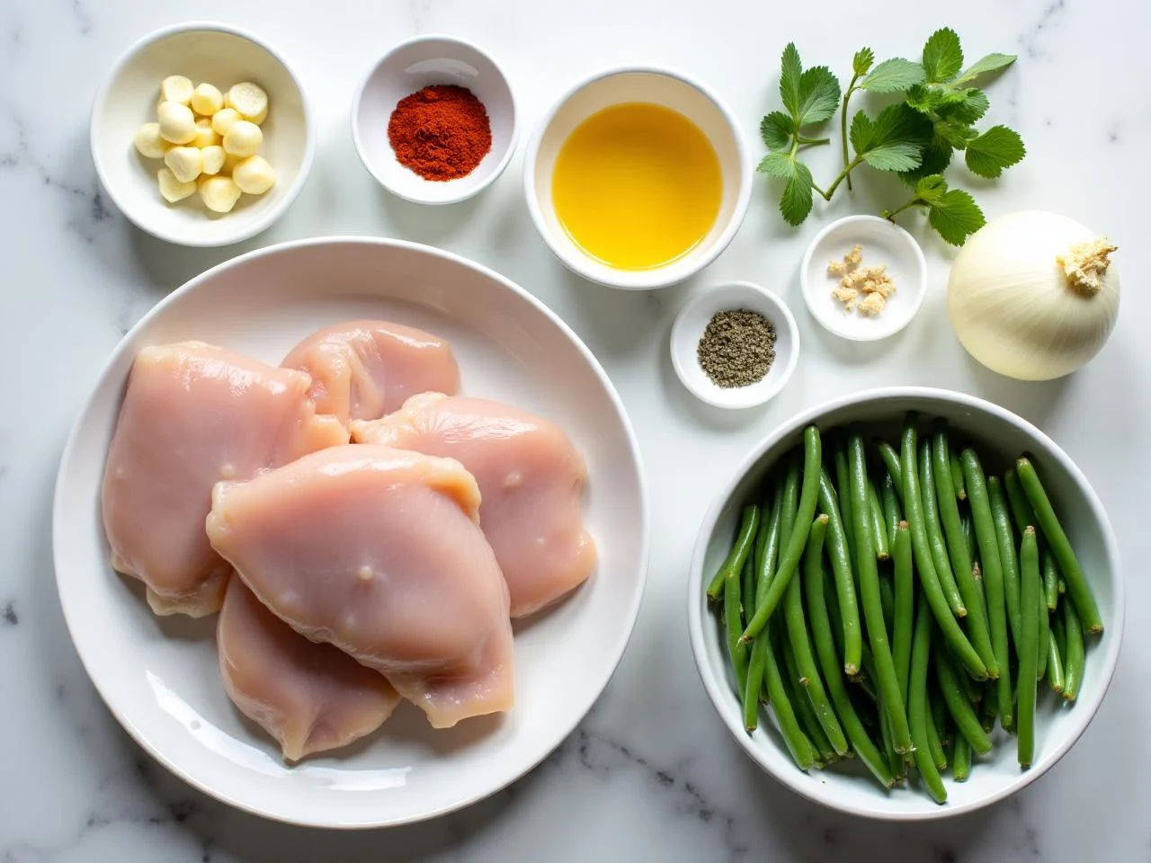 Ingredients for Chicken And Green Bean Skillet