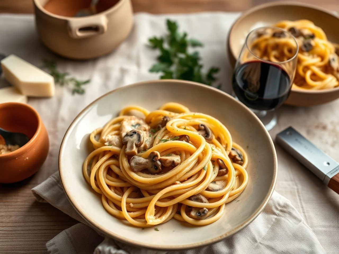 Chicken And Mushroom Cream Pasta