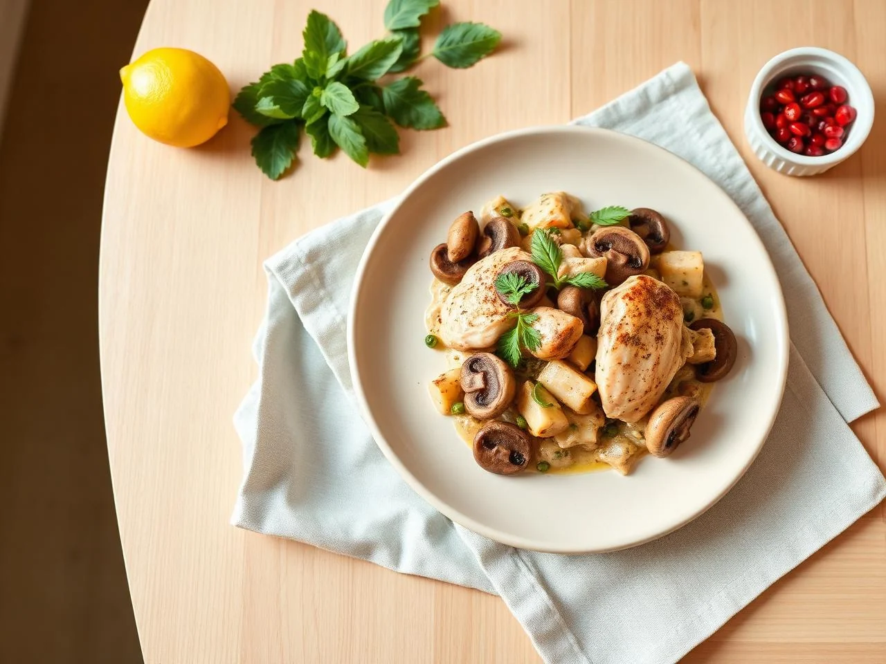 Chicken And Mushroom Creamy Bake
