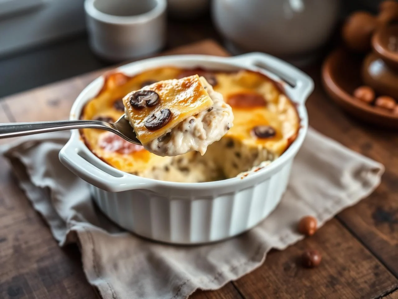 Chicken And Mushroom Crepes Casserole