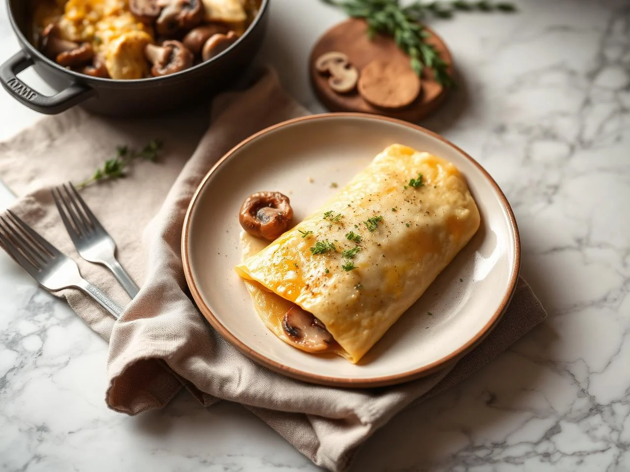 Chicken And Mushroom Crepes
