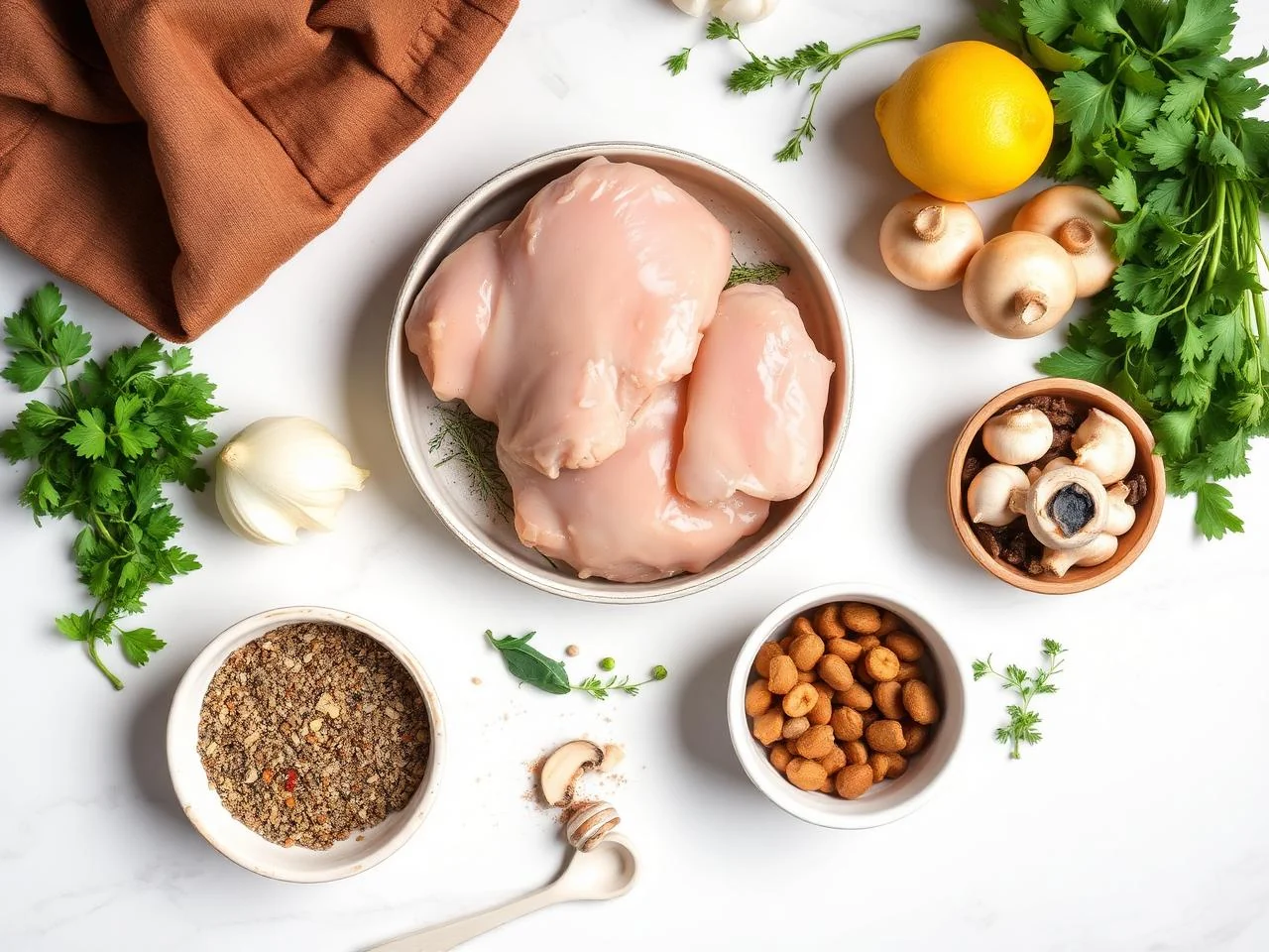 Ingredients for Chicken And Mushroom Skillet