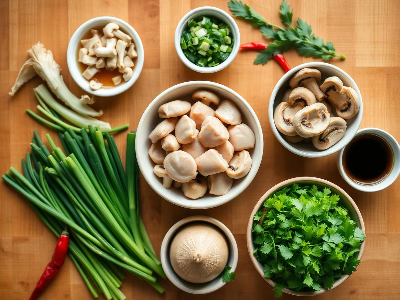 Ingredients for Chicken And Mushroom Stir Fry