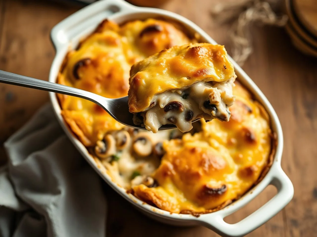 Chicken And Mushroom Vol Au Vent Casserole