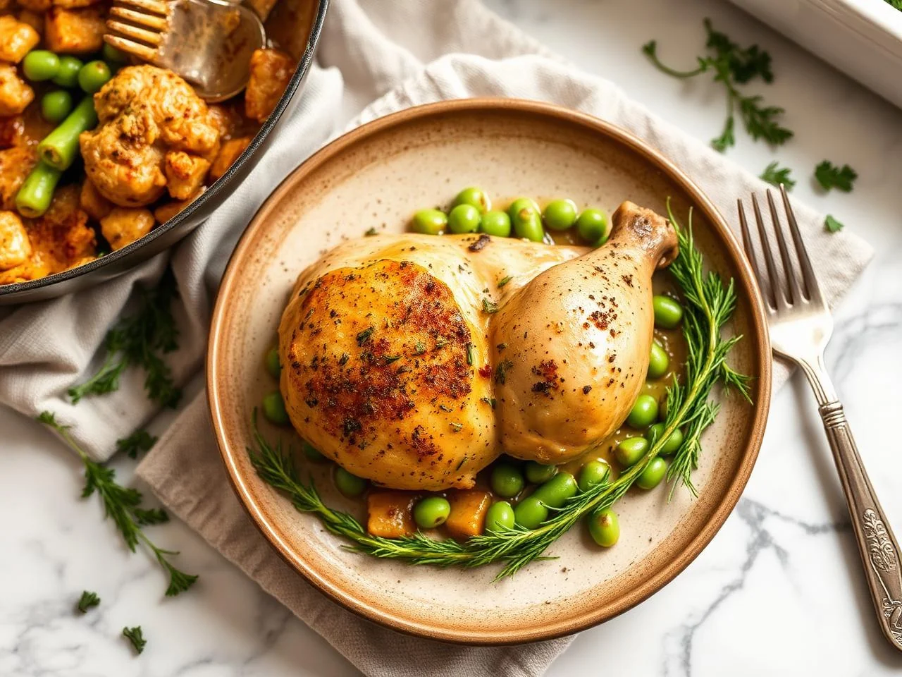 Chicken And Pea Pod Bake