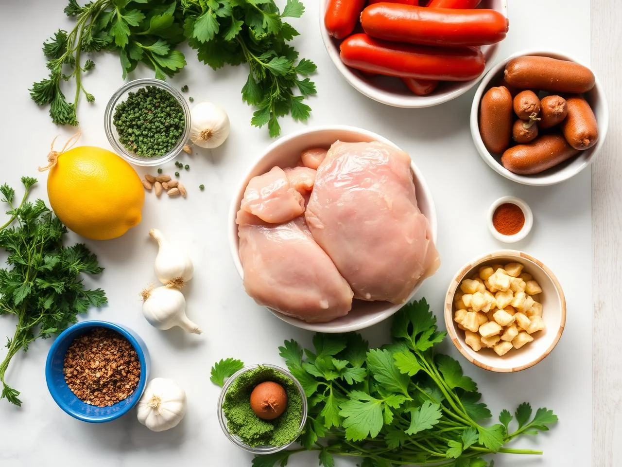 Ingredients for Chicken And Sausage Jambalaya
