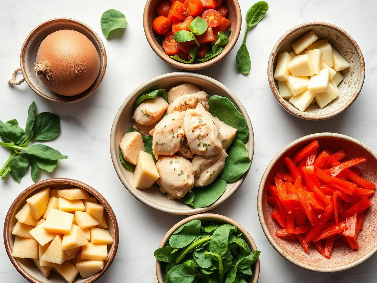 Ingredients for Chicken And Spinach Casserole