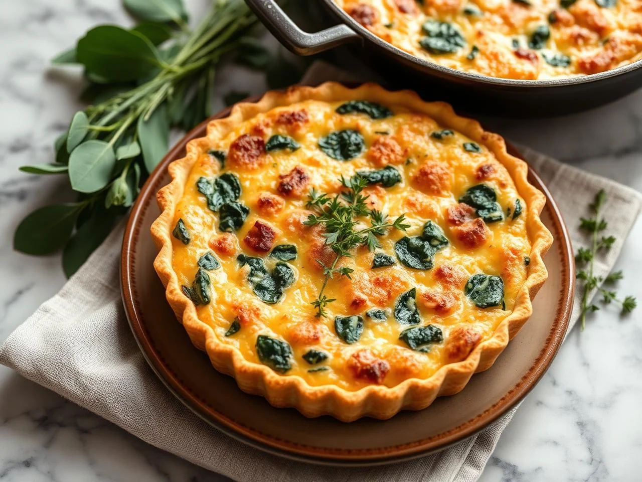 Chicken And Spinach Quiche