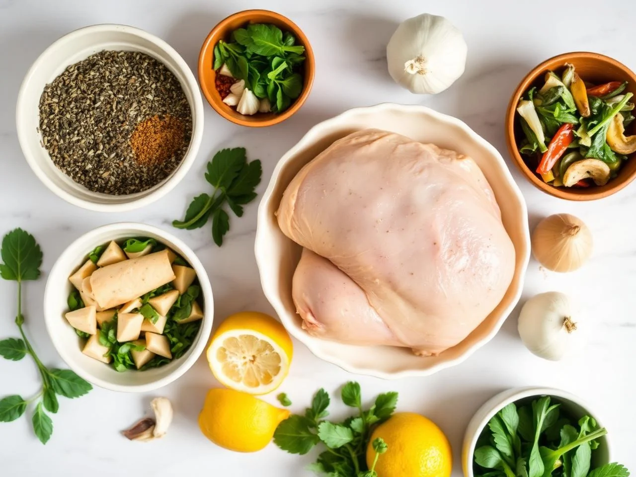 Ingredients for Chicken And Spinach Quiche