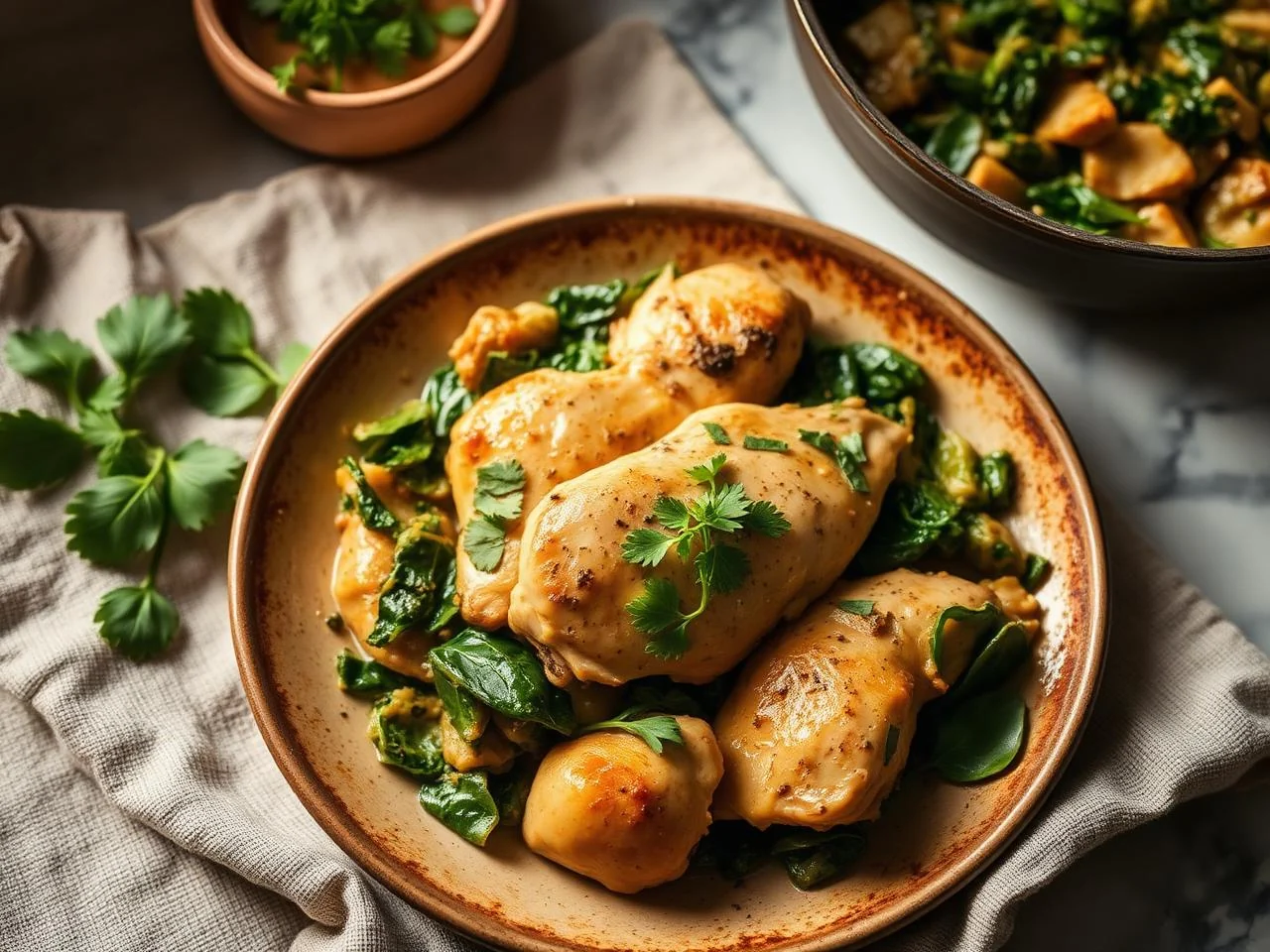 Chicken And Spinach Skillet