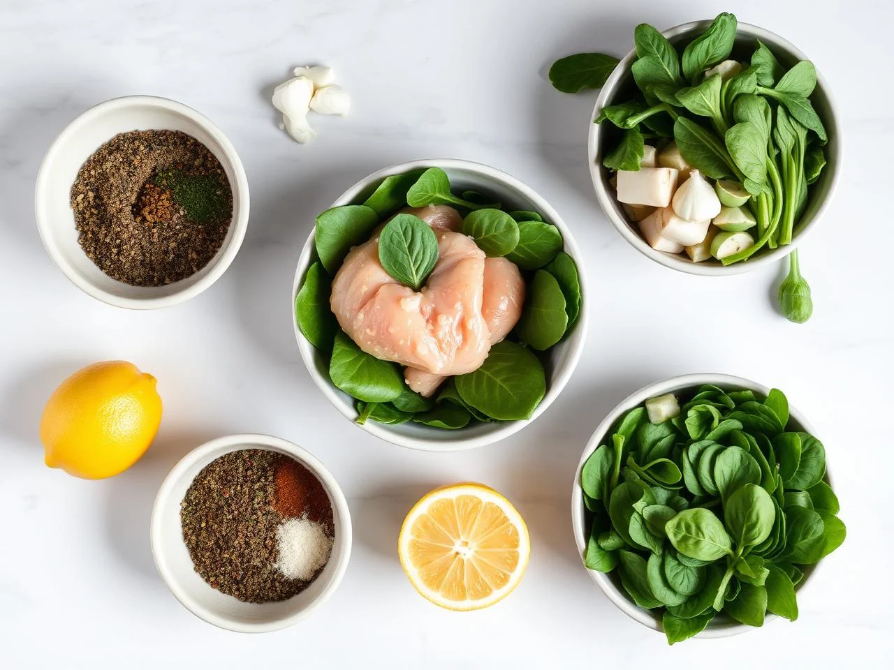 Ingredients for Chicken And Spinach Skillet