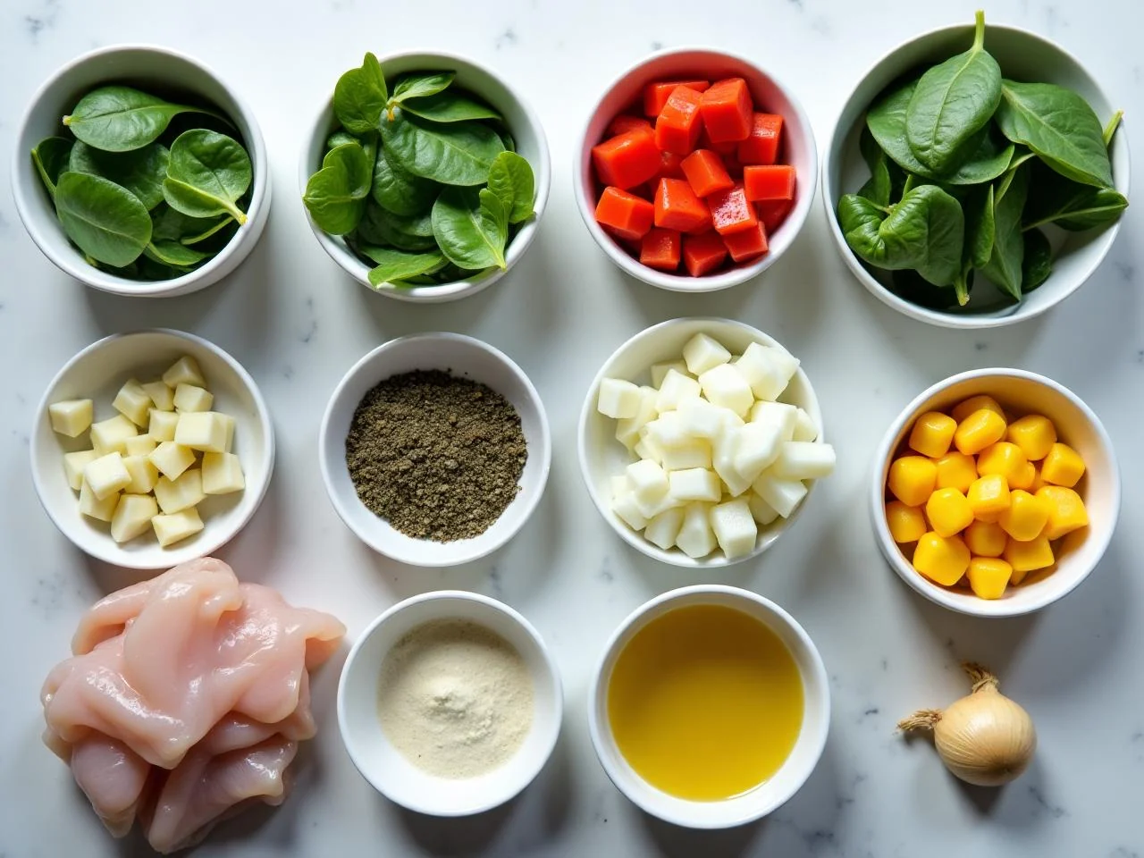 Ingredients for Chicken And Spinach Stew