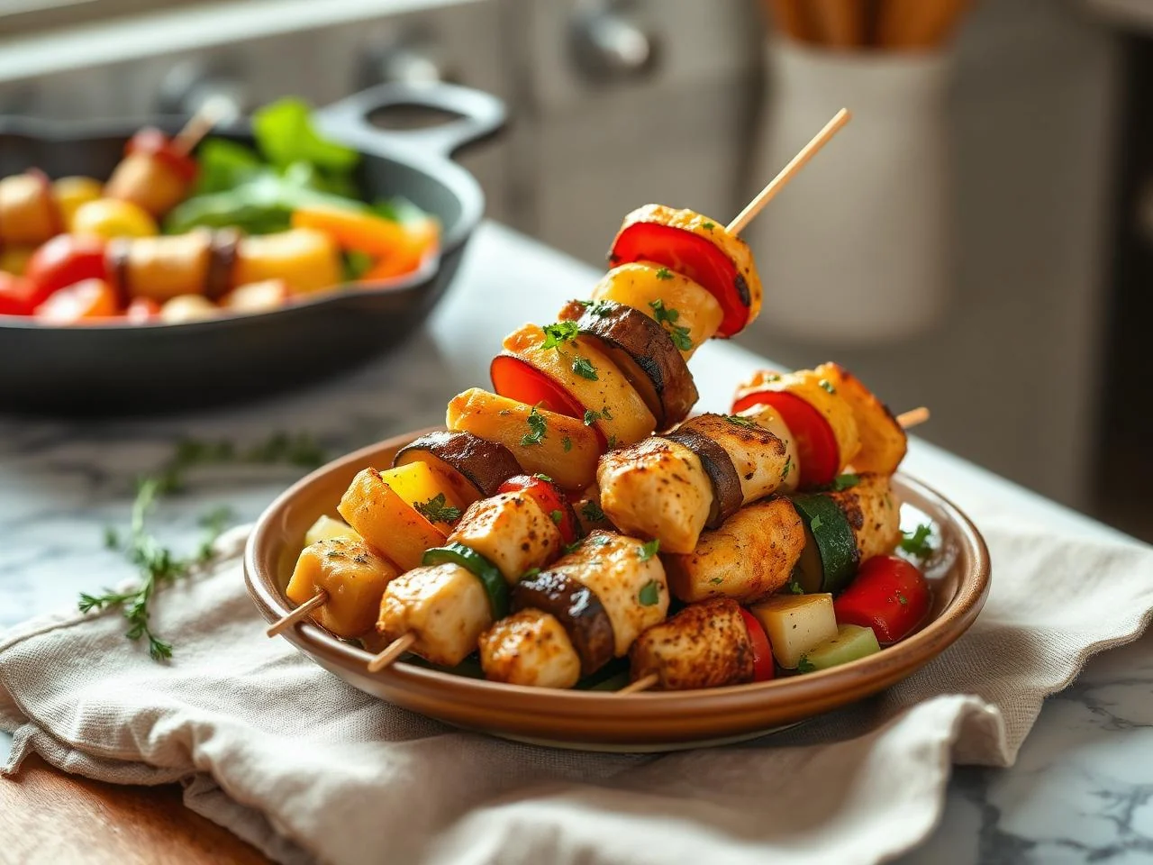 Chicken And Vegetable Kabobs