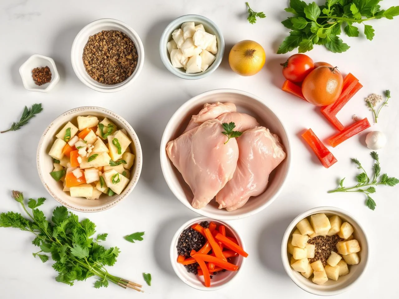 Ingredients for Chicken And Vegetable Kabobs