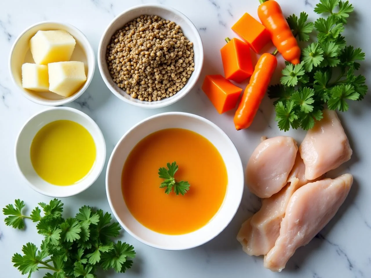 Ingredients for Chicken and Vegetable Soup