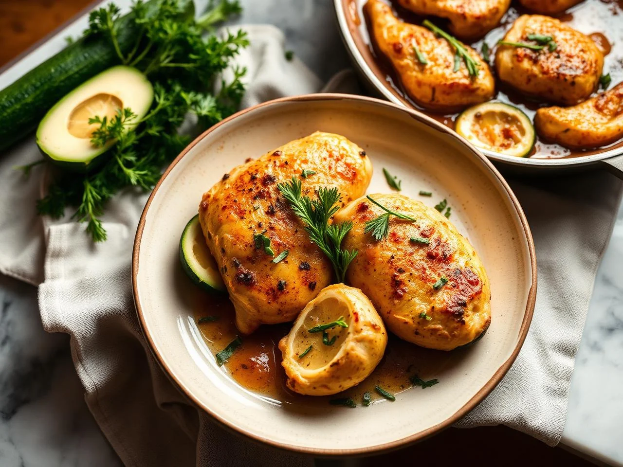 Chicken And Zucchini Boats