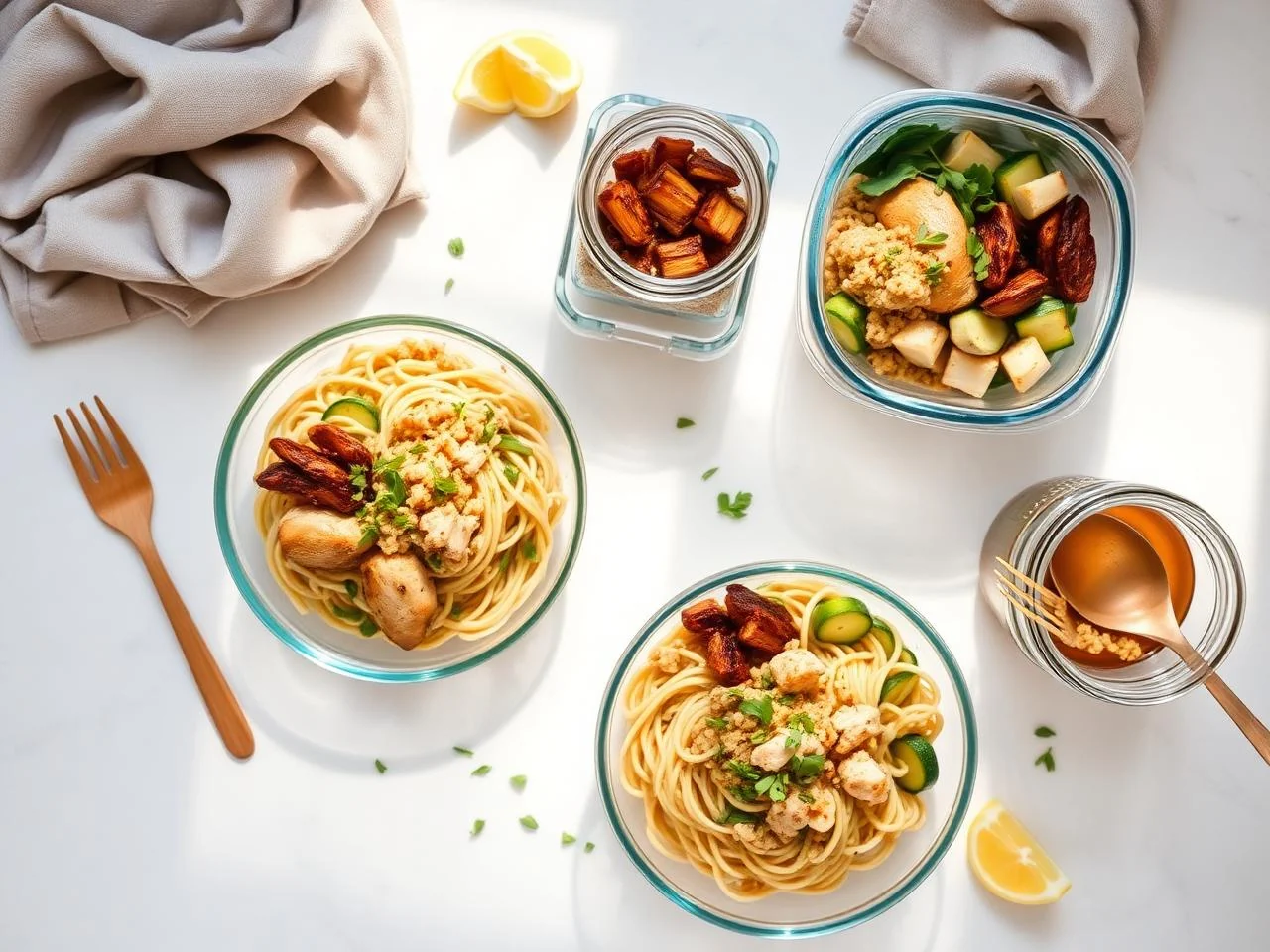Chicken And Zucchini Noodle Bowl