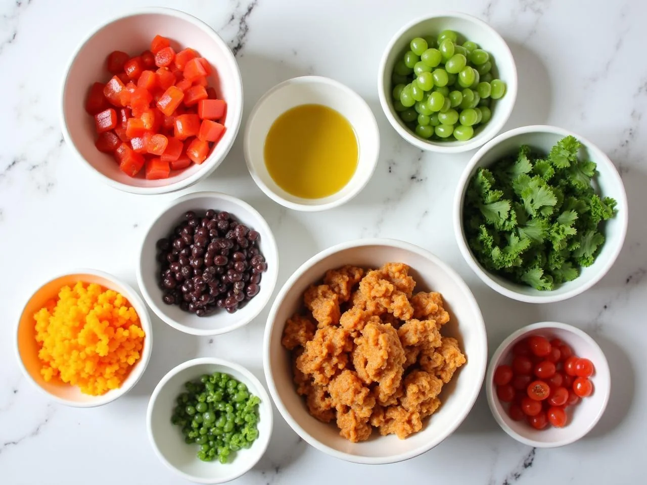 Ingredients for Chicken Burrito Bowl