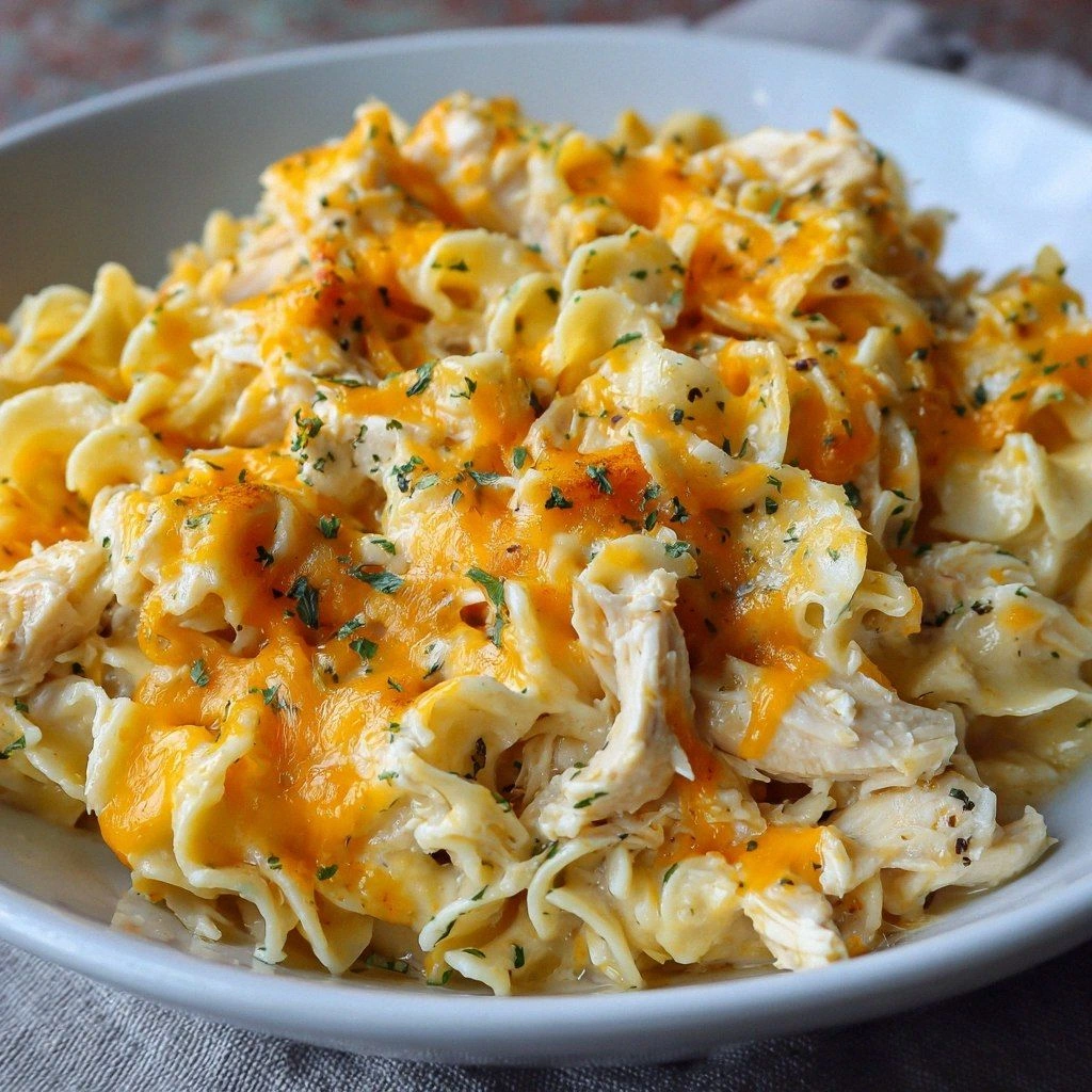 Chicken Cheddar Noodle Bake