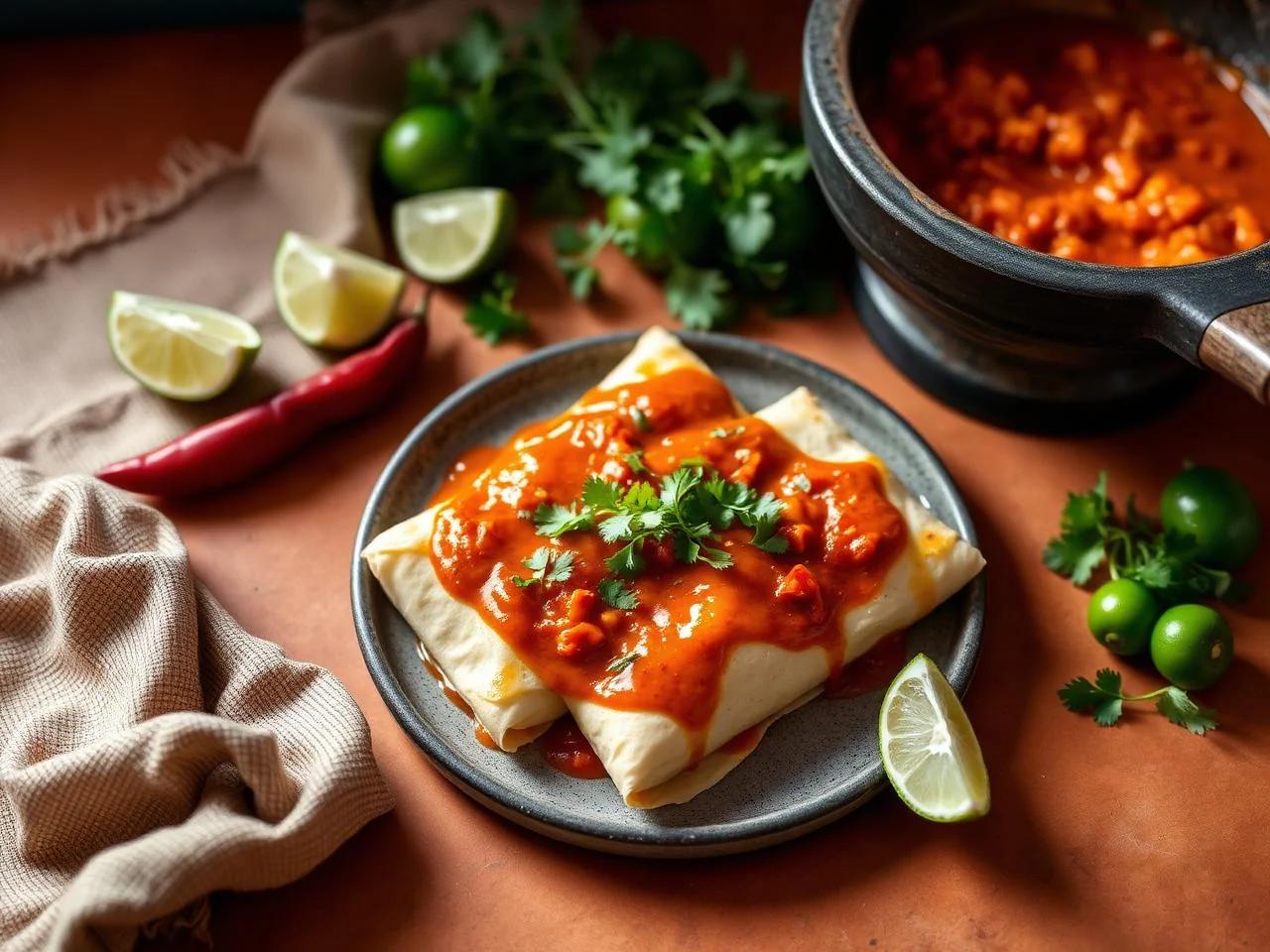 Chicken Enchiladas Con Salsa De Tomate